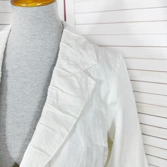 Cabi Artist Style Tunic Long Line Jacket Ivory Medium Pleated Button Front - Picture 6 of 16